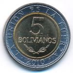 Bolivia, 5 bolivianos, 2010–2012