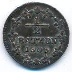 Швейцария, 1/2 батцена (1803 г.)