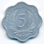 Восточные Карибы, 5 центов (1981 г.)