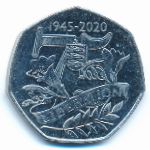 Guernsey, 50 пенсов (2020 г.)