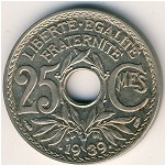 France, 25 centimes, 1938–1940