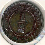 Стрейтс-Сетлментс, 1/2 цента (1889–1891 г.)