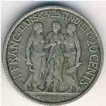 Датская Западная Индия, 1 франк (1905 г.)