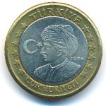 Турция., 1 евро (2004 г.)