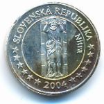 Словакия., 1 евроцент (2004 г.)