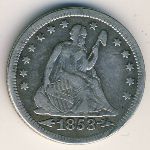 USA, Quarter dollar, 1853
