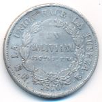 Bolivia, 1 boliviano, 1870–1871