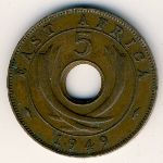 Восточная Африка, 5 центов (1949–1952 г.)