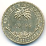 British West Africa, 2 shillings, 1920–1936