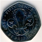 Великобритания, 50 пенсов (2007 г.)