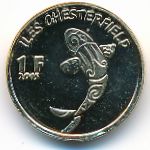Острова Честерфилд., 1 франк (2015 г.)