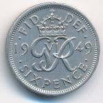 Great Britain, 6 pence, 1949–1952