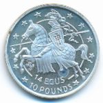 Гибралтар, 14 экю - 10 фунтов (1992 г.)