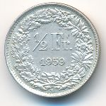 Швейцария, 1/2 франка (1959 г.)