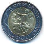 Ватикан, 500 лир (1996 г.)