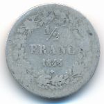 Belgium, 1/2 franc, 1833–1844