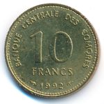 Коморские острова, 10 франков (1992 г.)