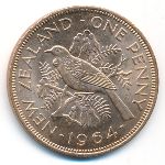 New Zealand, 1 penny, 1956–1965