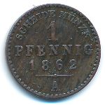 Пруссия, 1 пфеннинг (1862 г.)