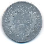 France, 5 francs, 1795–1802