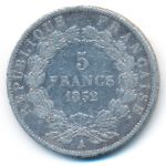 Франция, 5 франков (1852 г.)