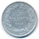 Бельгия, 5 франков (1848 г.)