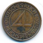 Weimar Republic, 4 рейхспфеннига (1932 г.)