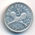 New Zealand, 3 пенса (1946 г.)