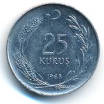 Turkey, 25 куруш (1968 г.)