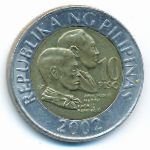 Philippines, 10 песо (2002 г.)