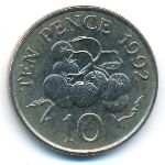 Guernsey, 10 пенсов (1992 г.)