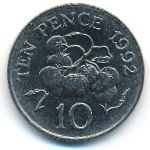 Guernsey, 10 пенсов (1992 г.)