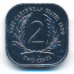 East Caribbean States, 2 цента (1999 г.)