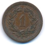 Switzerland, 1 раппен (1875 г.)