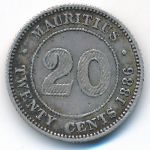 Mauritius, 20 центов (1886 г.)