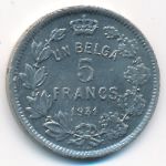 Belgium, 5 франков (1931 г.)