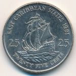 East Caribbean States, 25 центов (1981 г.)