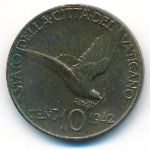 Ватикан, 10 чентезимо (1942 г.)