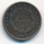 Стрейтс-Сетлментс, 1/4 цента (1845 г.)