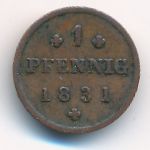 Mecklenburg-Schwerin, 1 пфенниг, 