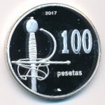 Пеньон-де-Велес-де-ла-Гомера., 100 песет (2017 г.)