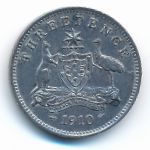 Австралия, 3 пенса (1910 г.)