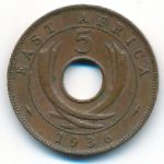 Восточная Африка, 5 центов (1936 г.)