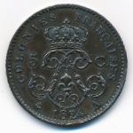 Французские колонии, 5 сентим (1824 г.)