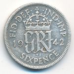 Великобритания, 6 пенсов (1942 г.)