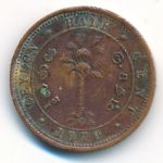 Цейлон, 1/2 цента (1870 г.)