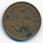 Ньюфаундленд, 1 цент (1942 г.)