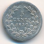 Нидерланды, 5 центов (1850 г.)