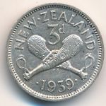 Новая Зеландия, 3 пенса (1939 г.)