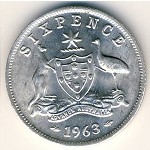 Австралия, 6 пенсов (1955–1963 г.)
